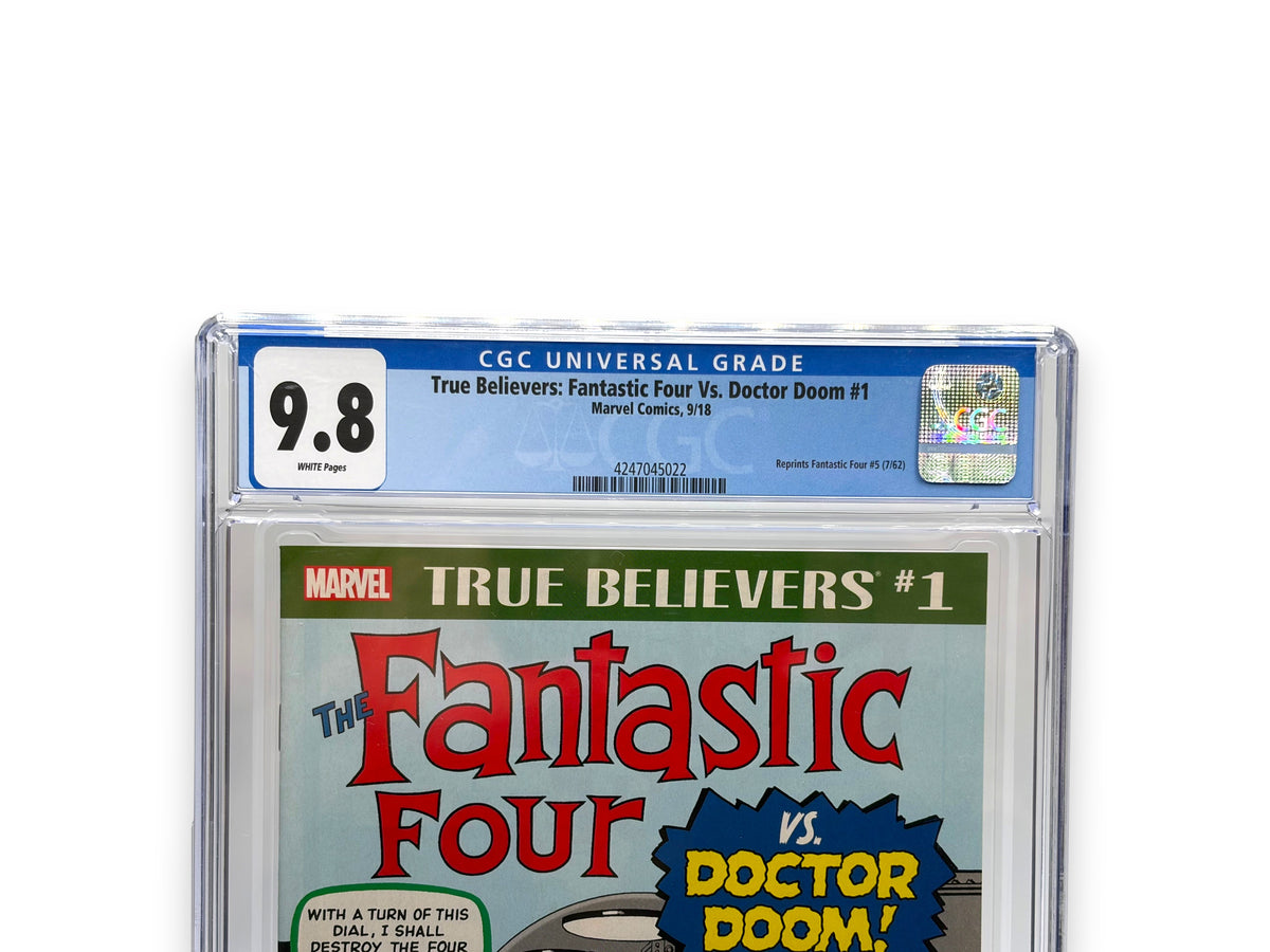Lowkey Stock CGC 9.8 graded True Believers Fantastic Four vs Doctor Doom 2018 comic book reprint in protective case