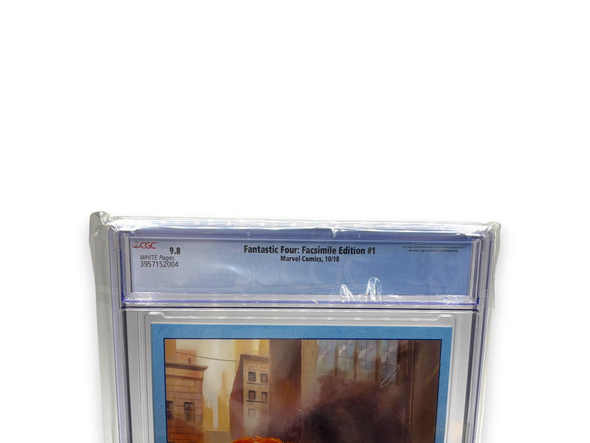 Lowkey Stock graded Marvel Fantastic Four Facsimile Edition #1 comic book in a CGC 9.8 slab with white pages