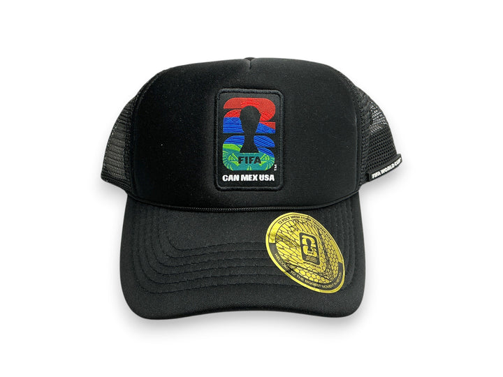FIFA World Cup 2026 CAN MEX USA Black Foam Trucker Hat Officially Licensed