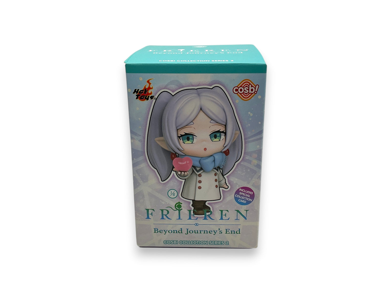 Lowkey Stock Hot Toys Cosbi Frieren Beyond Journey's End Series 2 blind box featuring a chibi Frieren figure