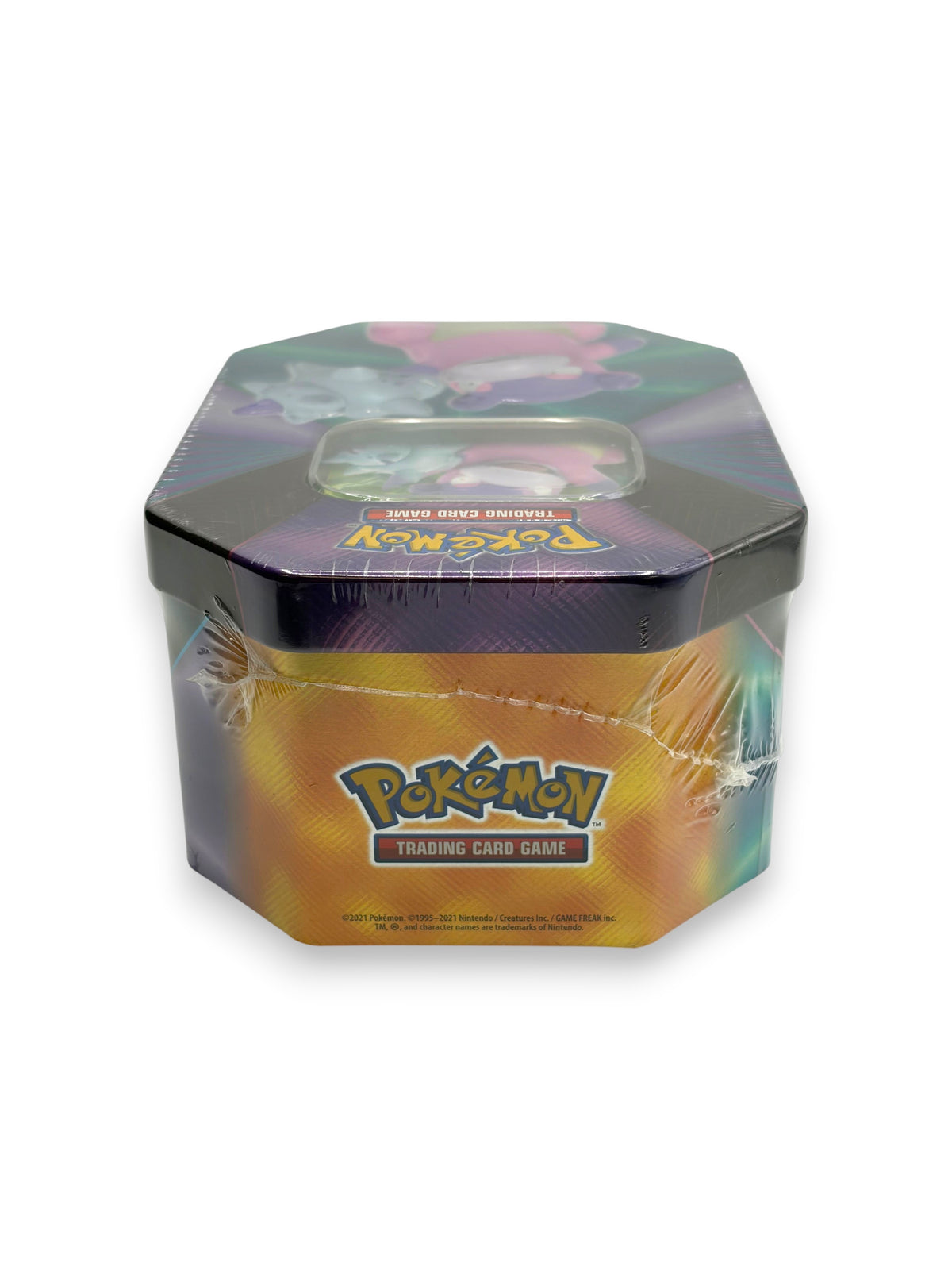Lowkey Stock Pokemon Galarian Slowbro V trading card game tin, factory sealed with vibrant character artwork.