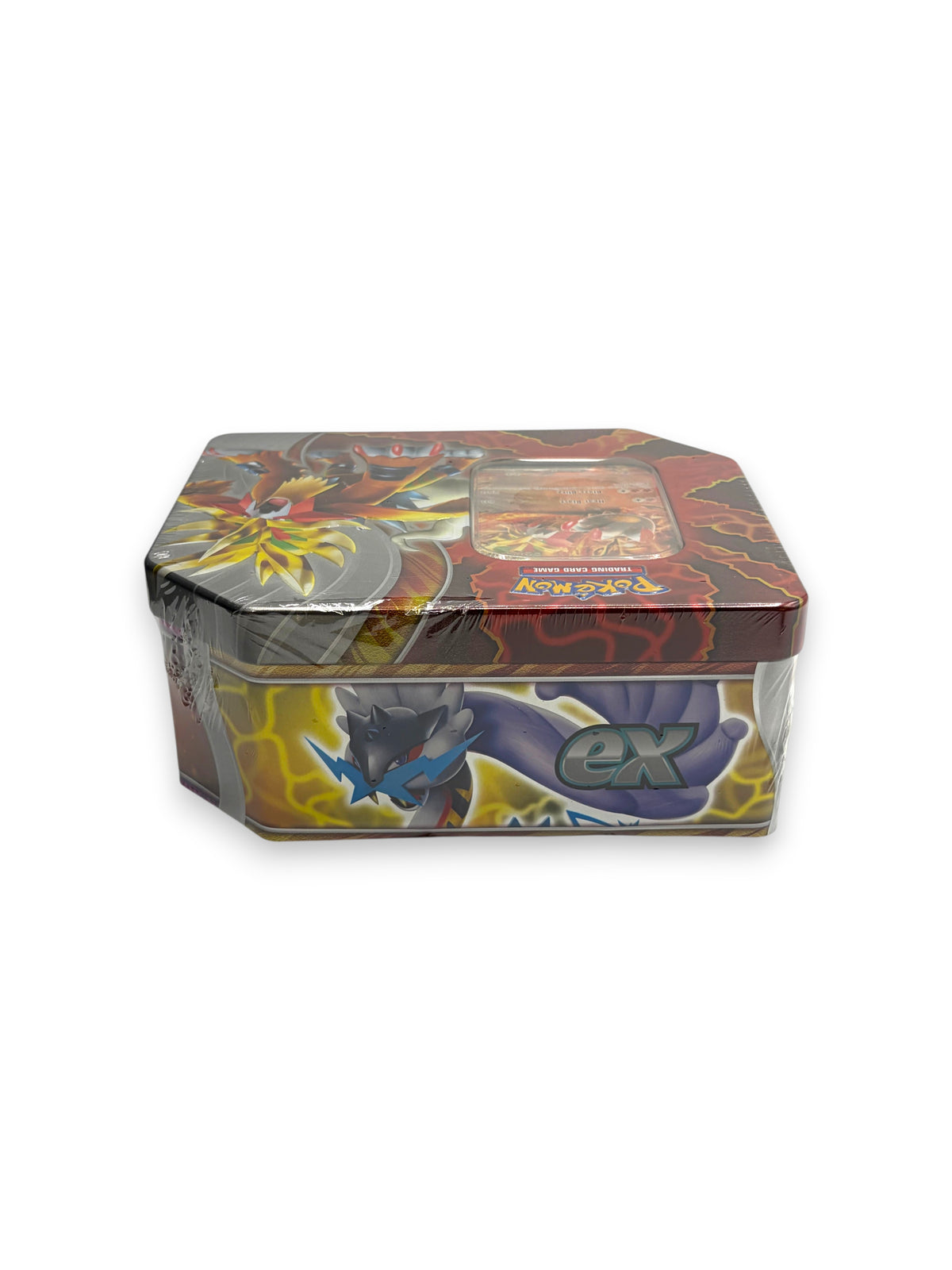 Lowkey Stock Pokemon Paradox Destinies Gouging Fire ex trading card tin in factory sealed packaging