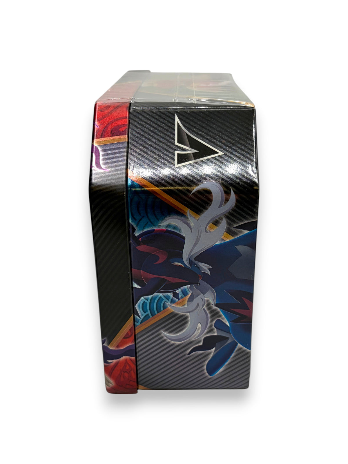 Lowkey Stock Pokemon Divergent Powers Hisuian Typhlosion V tin side view showing character artwork and metallic finish
