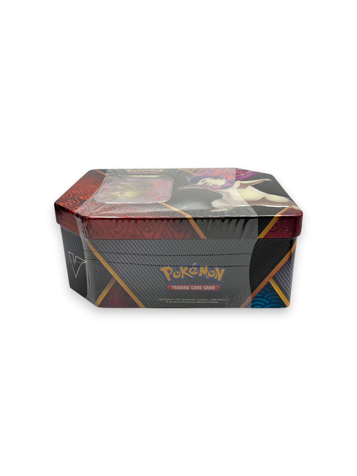 Lowkey Stock Pokemon Divergent Powers Hisuian Typhlosion V trading card game tin with partial plastic seal