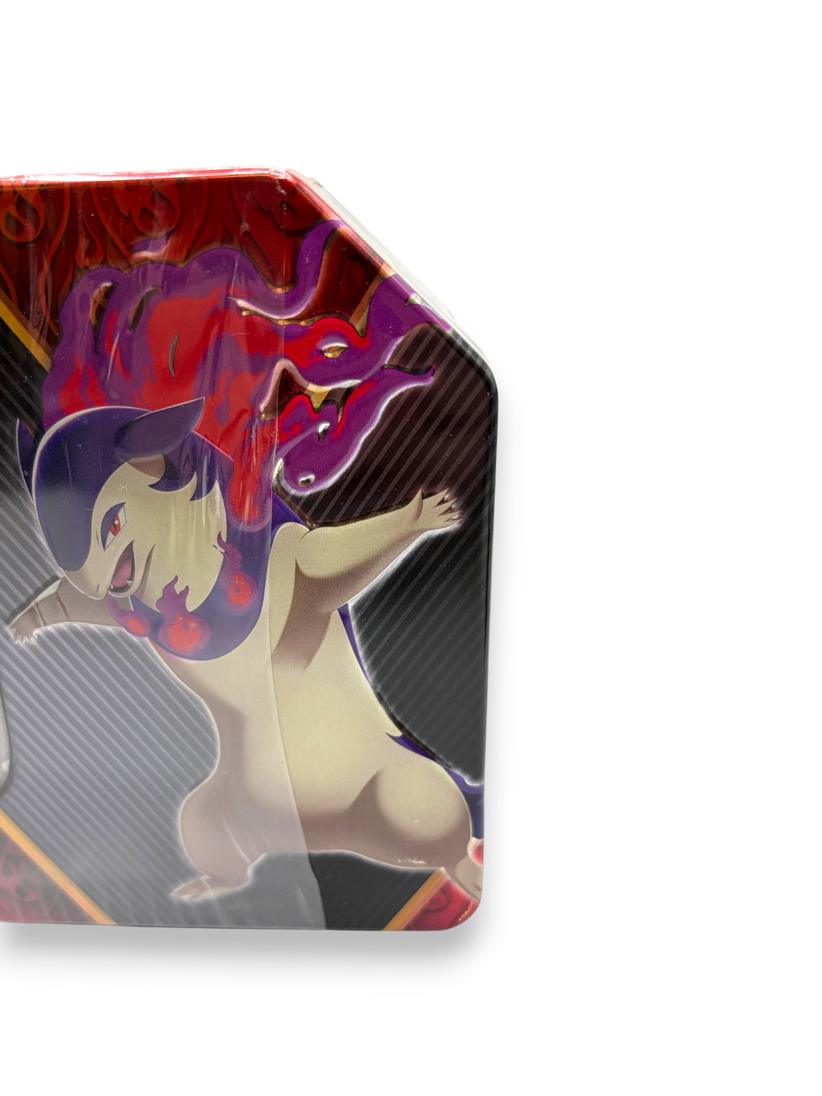 Lowkey Stock Pokemon Divergent Powers Hisuian Typhlosion V tin featuring purple and cream character artwork