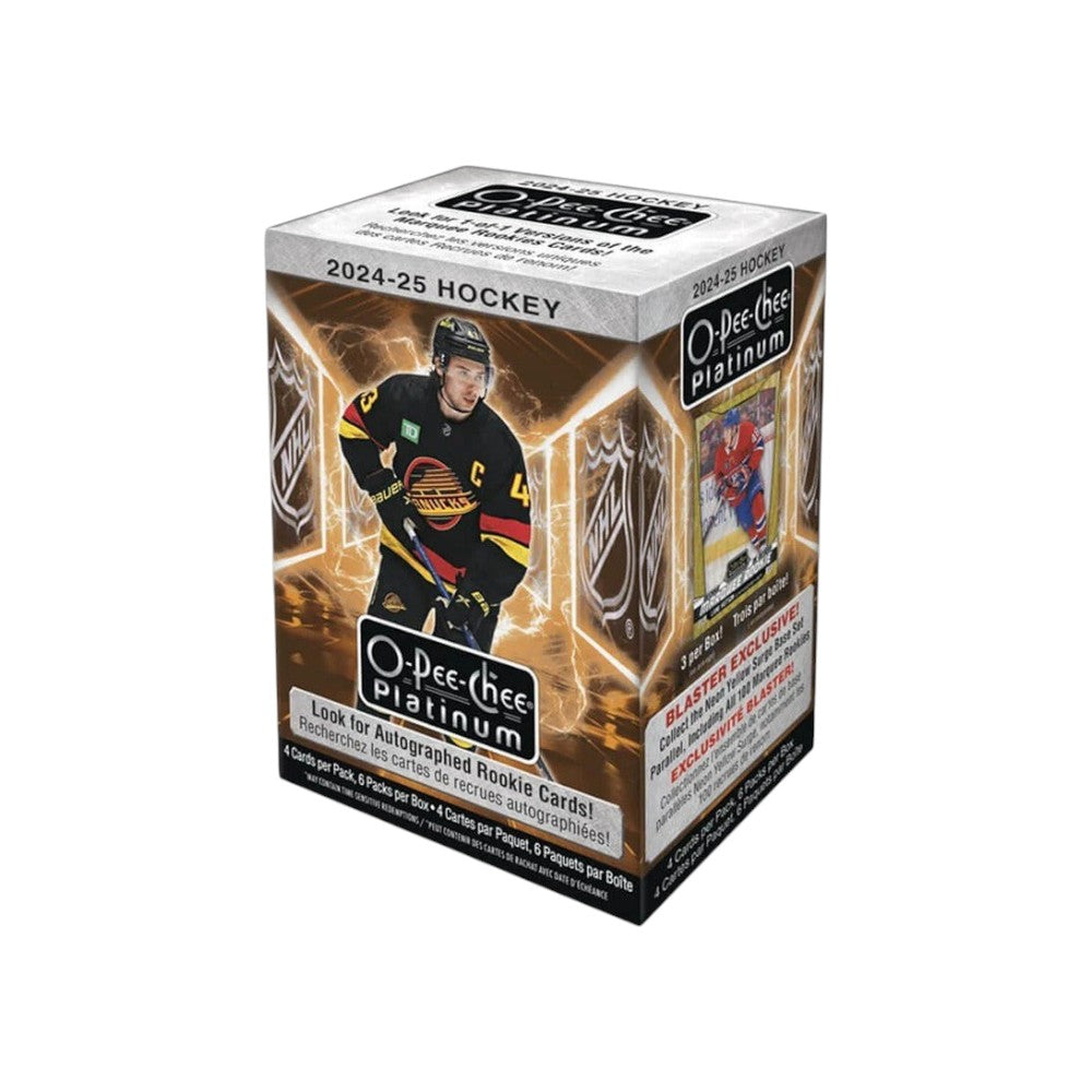Lowkey Stock 2024-25 Upper Deck O-Pee-Chee Platinum hockey card blaster box with NHL player graphic