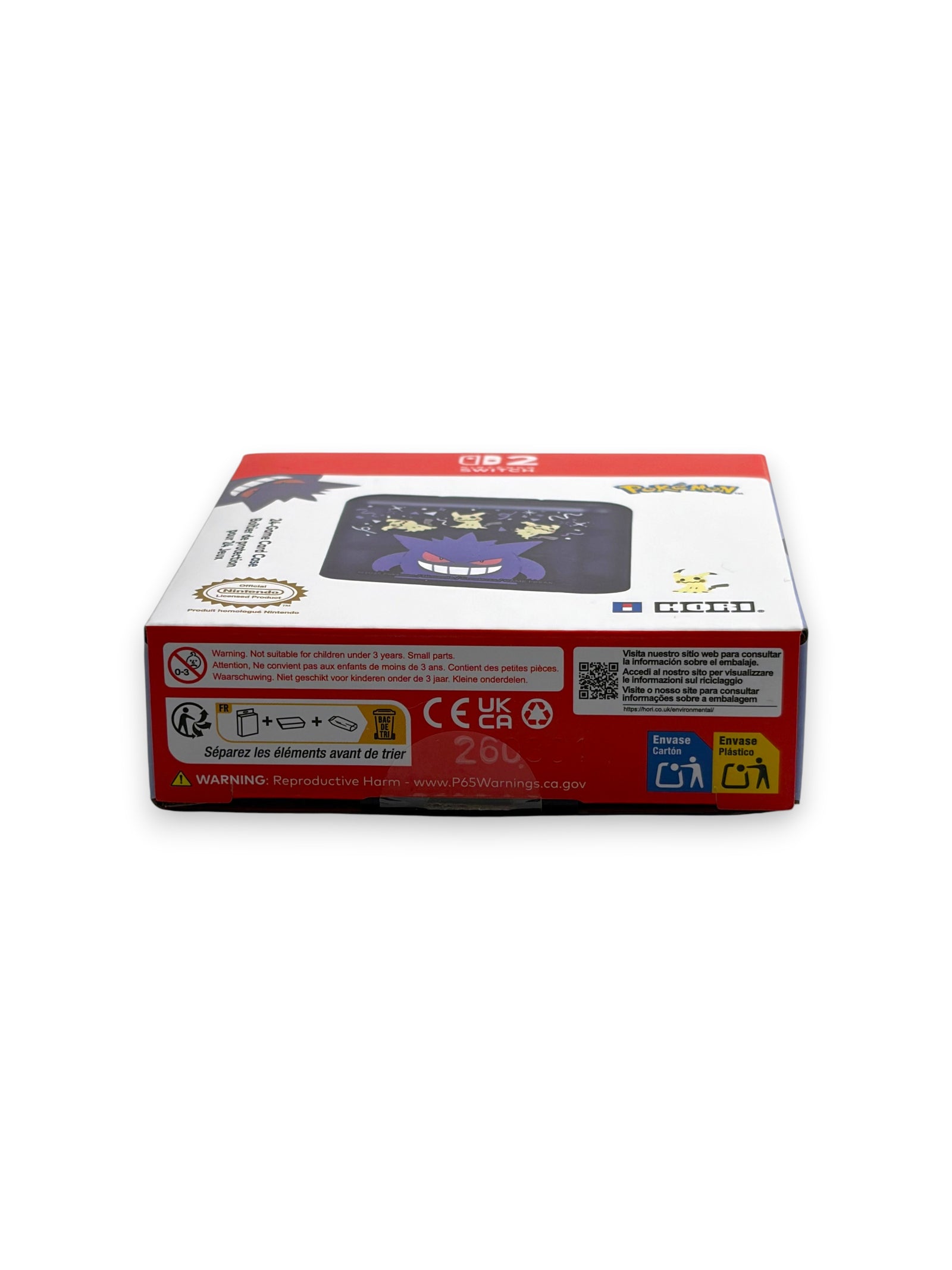 Lowkey Stock Hori 24-game card case for Nintendo Switch featuring Gengar and Mimikyu graphics on the packaging.