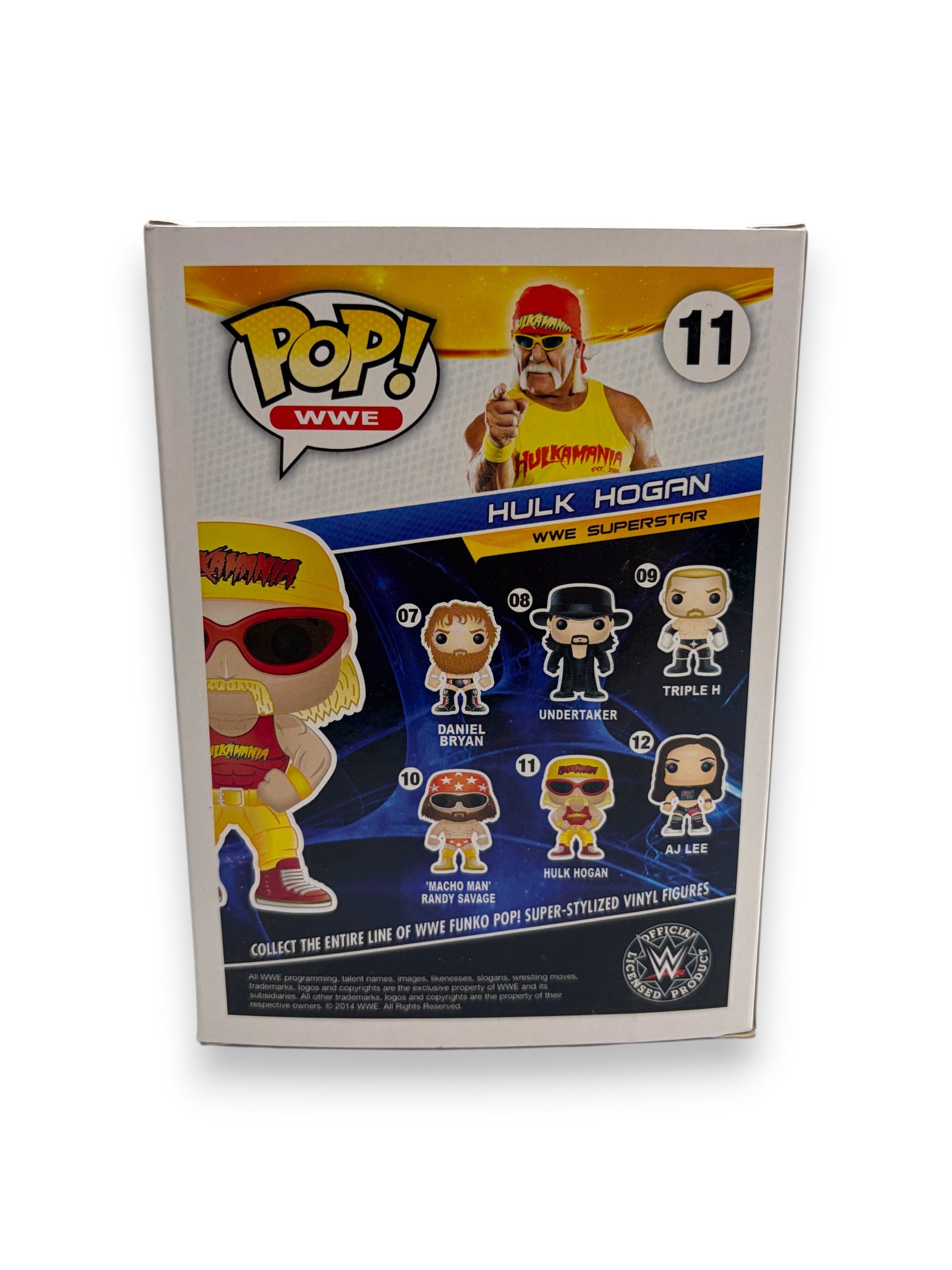 Lowkey Stock Funko Pop WWE Hulk Hogan #11 collectible figure box back showing other wrestling figures