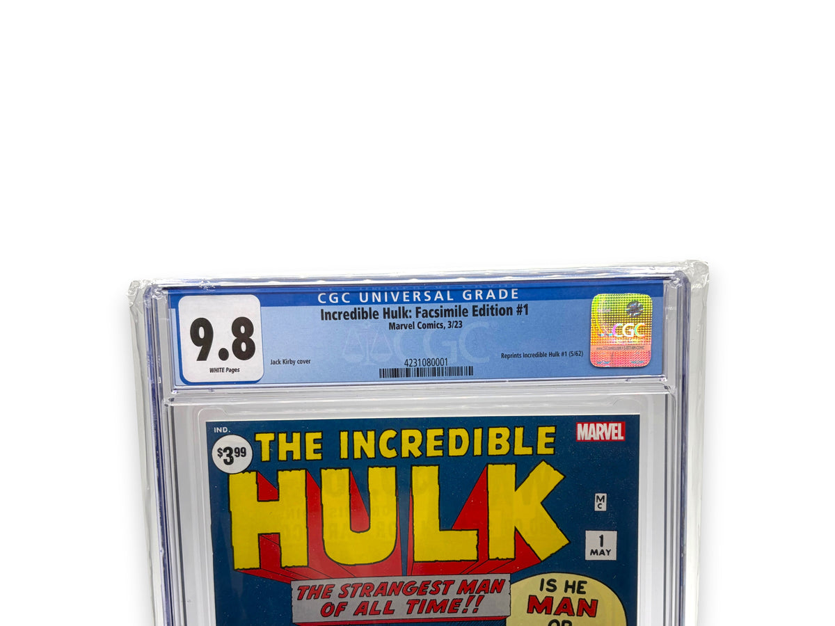 Lowkey Stock CGC 9.8 graded The Incredible Hulk Facsimile Edition #1 comic book with Jack Kirby cover art