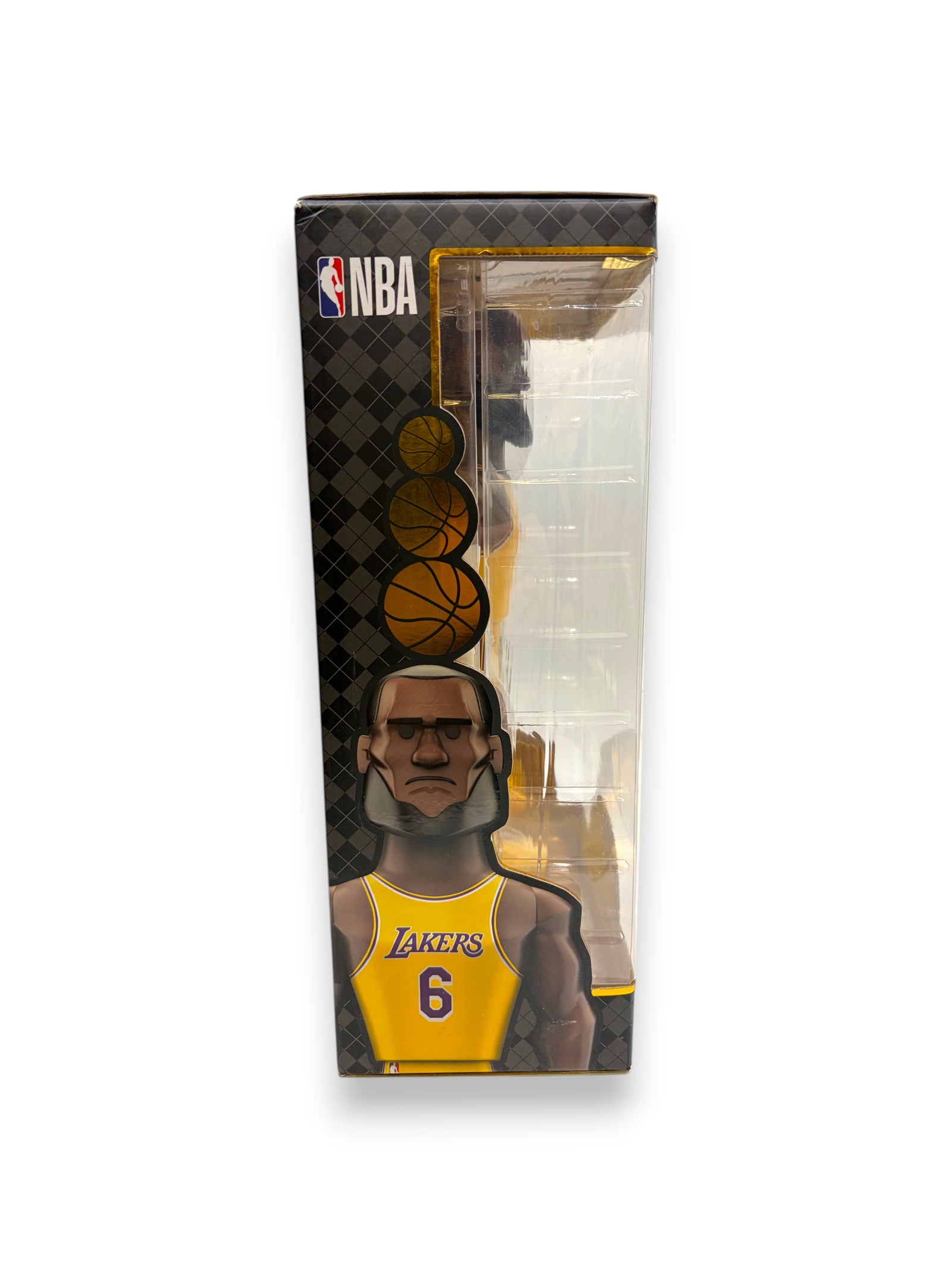 Lowkey Stock Funko Gold LeBron James 12-inch premium vinyl figure in yellow Lakers jersey inside display box