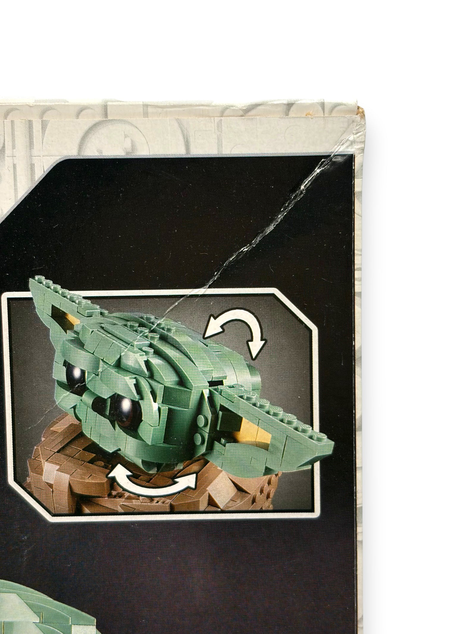 Lowkey Stock LEGO Star Wars The Child set box showing the buildable green Grogu figure with posable ears