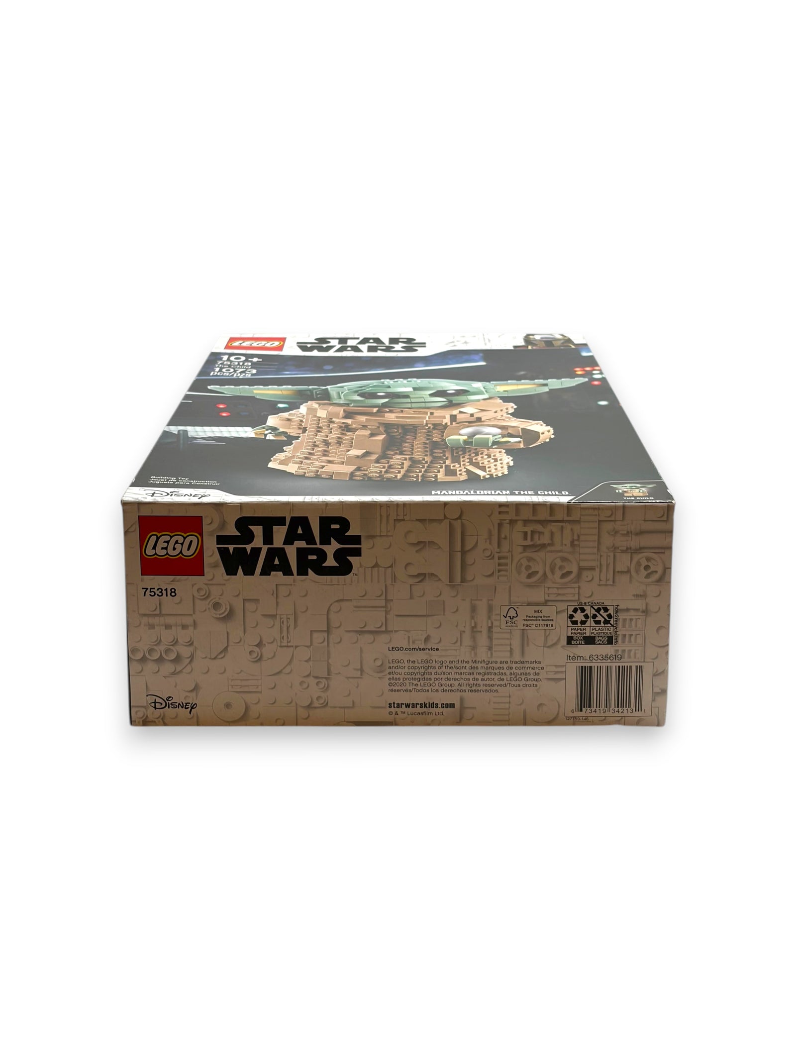Lowkey Stock LEGO Star Wars The Child building set box featuring Grogu character model with 1073 pieces