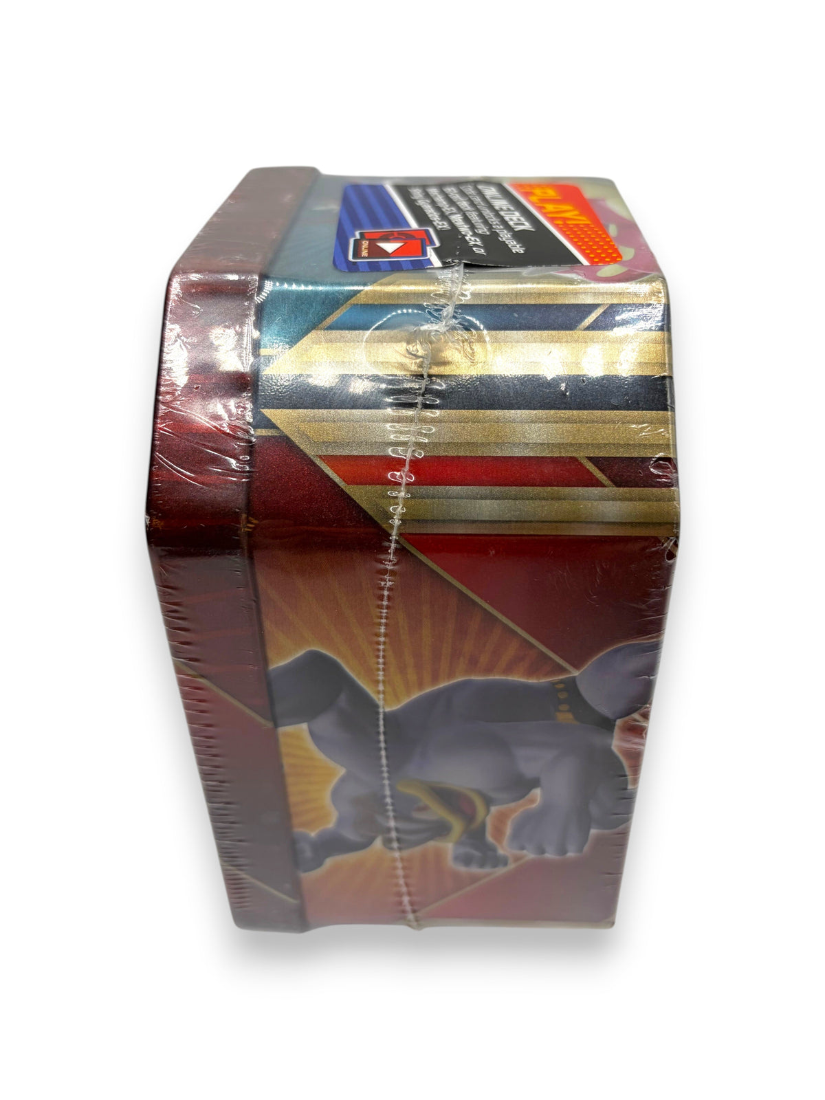 Lowkey Stock factory sealed 2016 Pokemon XY Triple Power Machamp EX collector tin with red and gold metallic finish