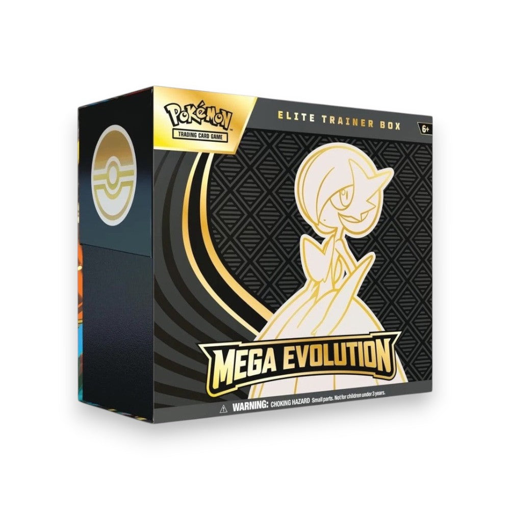 Lowkey Stock factory sealed Mega Gardevoir Pokémon TCG Mega Evolution Elite Trainer Box with black and gold design