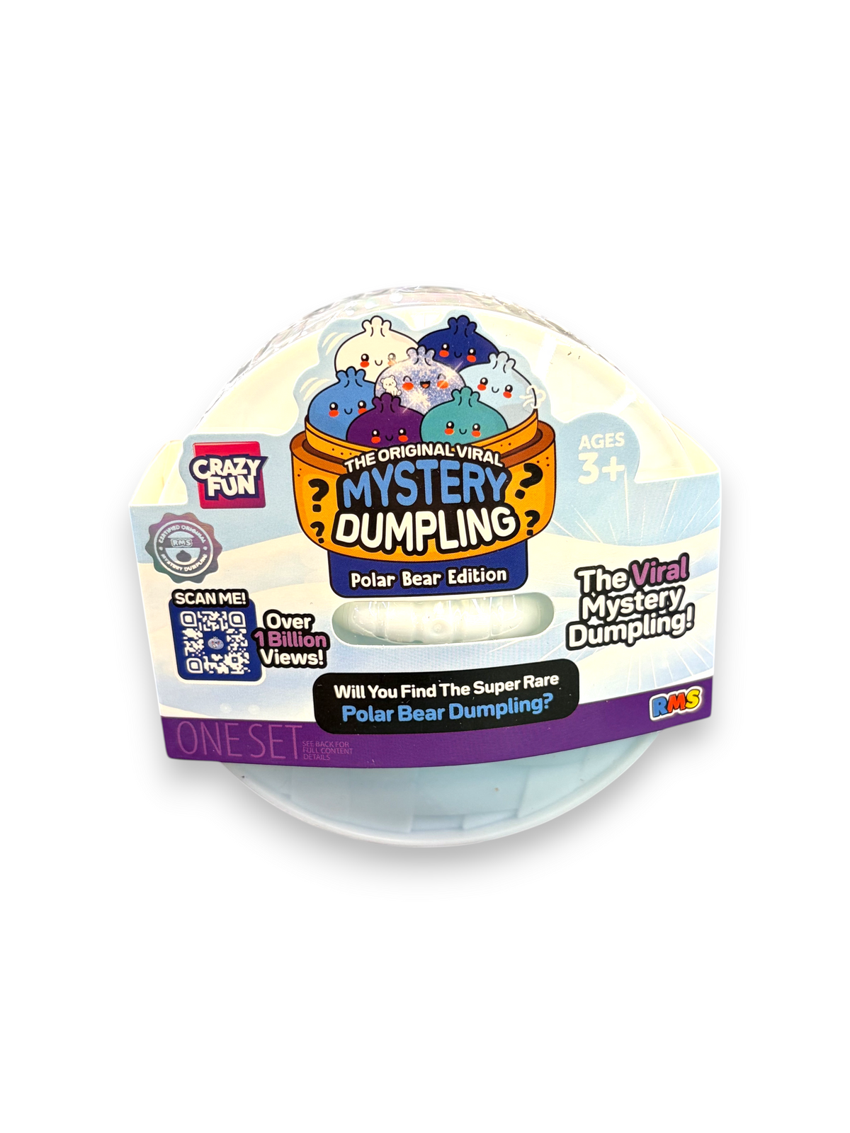 Lowkey Stock Mystery Dumpling Polar Bear Edition blind box toy packaging with colourful dumpling illustrations