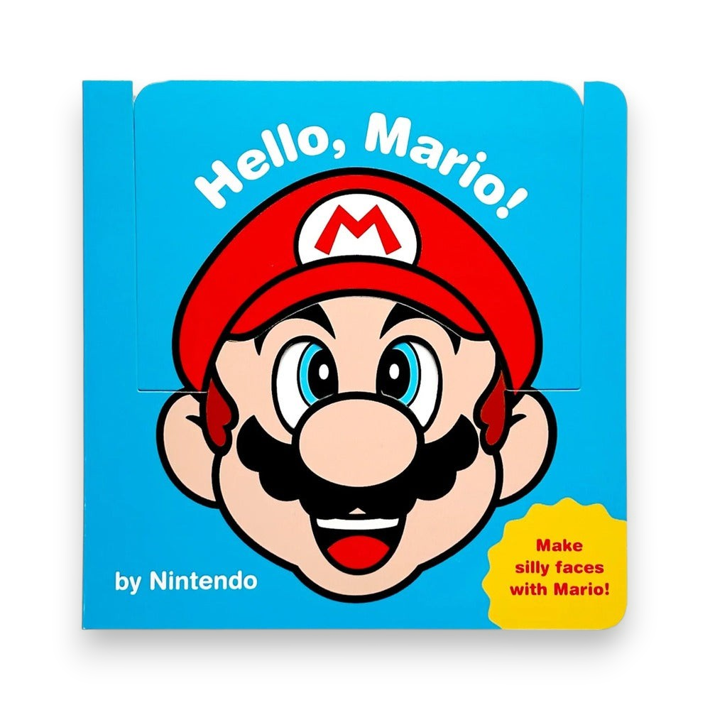 Lowkey Stock Nintendo My Mario Hello Mario interactive board book with a bright blue cover and Mario face design