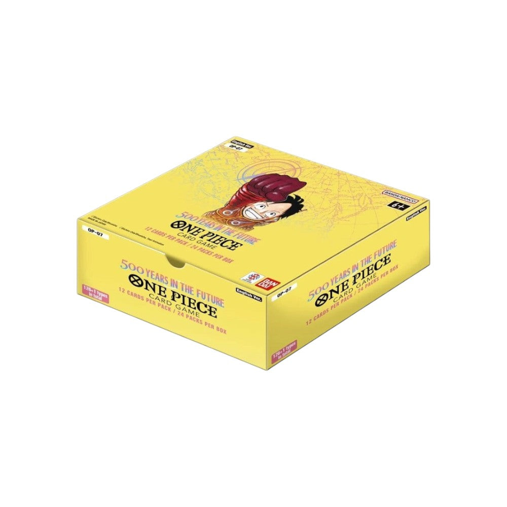 Lowkey Stock ONE PIECE Card Game 500 Years in the Future OP-07 booster box in yellow packaging