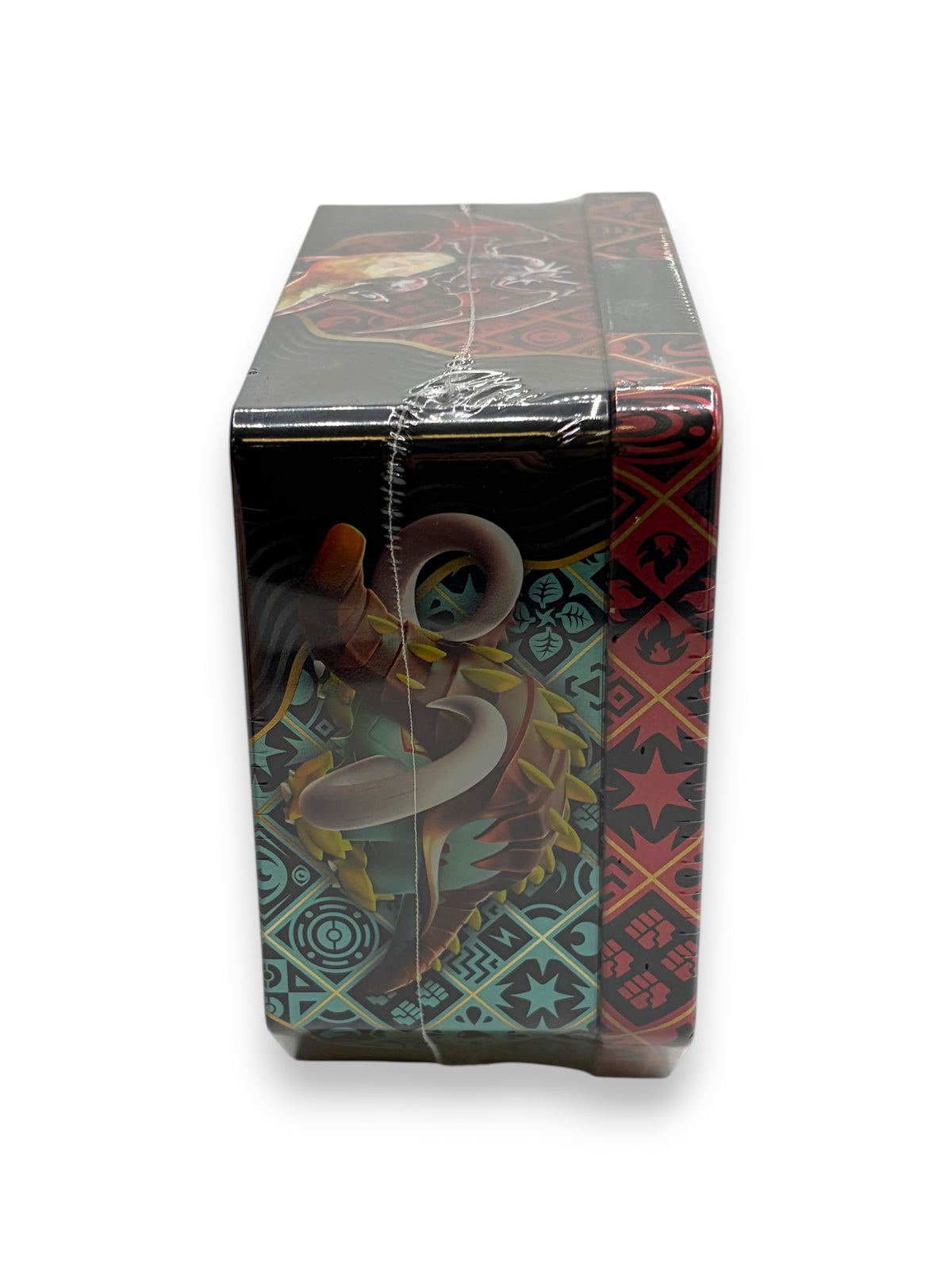 Lowkey Stock factory sealed Pokemon Scarlet and Violet Paldean Fates tin featuring Shiny Charizard ex artwork
