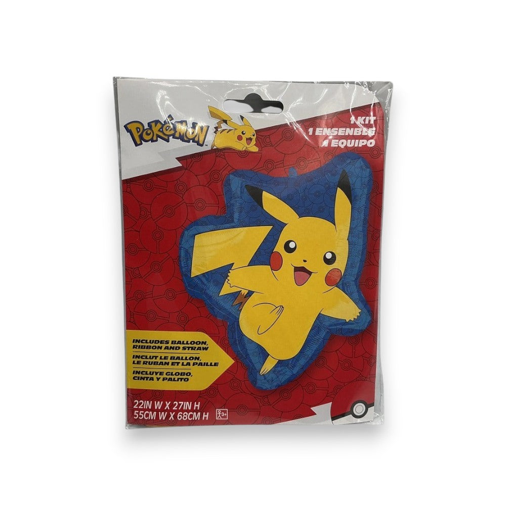 Lowkey Stock Pokémon Pikachu balloon kit in original packaging featuring a yellow Pikachu character design