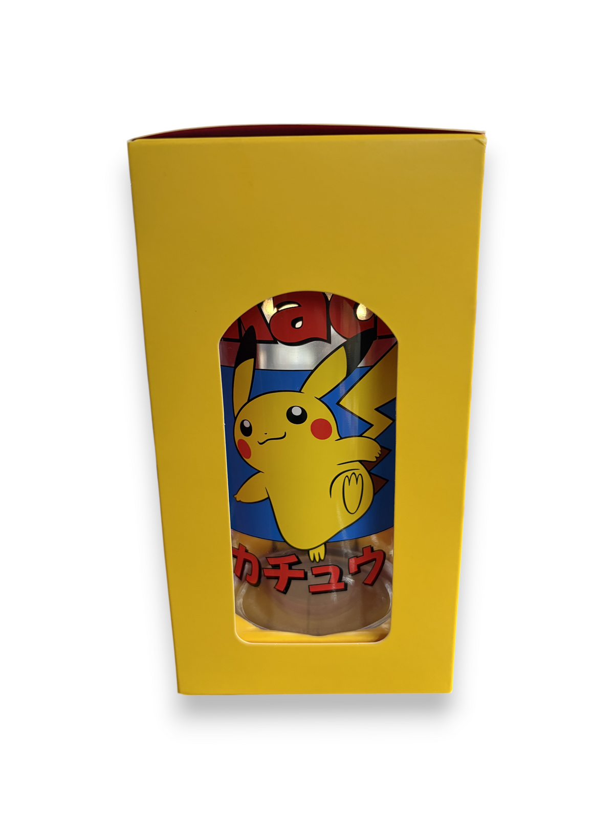 Lowkey Stock Pokemon x Target Pikachu tumbler in yellow branded packaging with Japanese text and character graphic