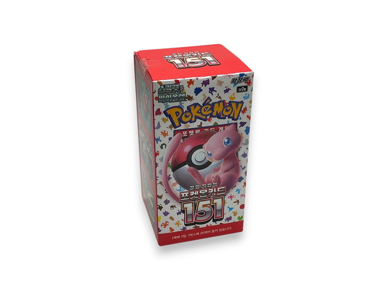 Lowkey Stock Pokemon Scarlet and Violet 151 Korean version booster box featuring Mew and a Poke Ball design