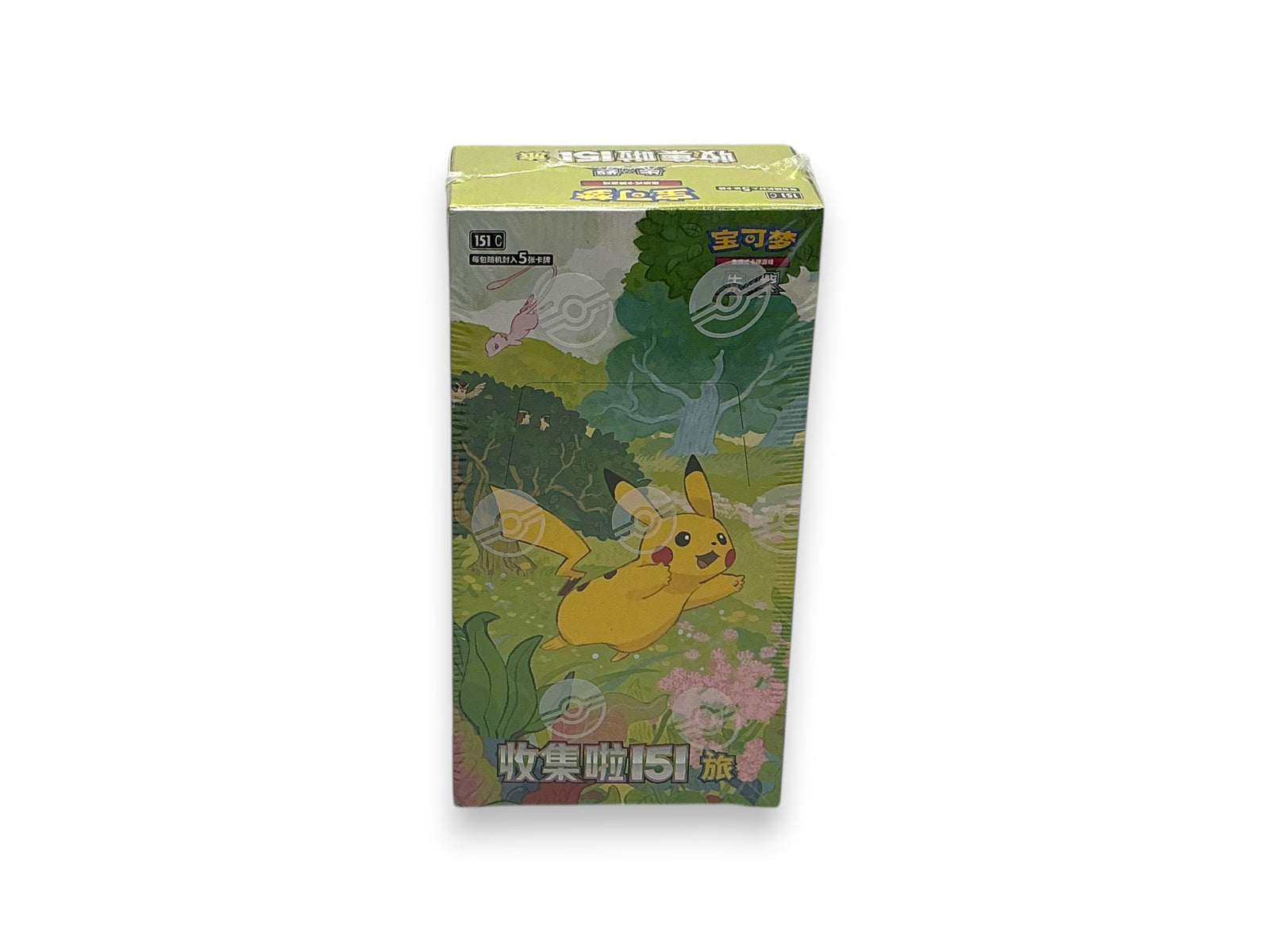 Lowkey Stock sealed Chinese Pokemon TCG 151 Journey Slim Booster Box featuring Pikachu on the packaging