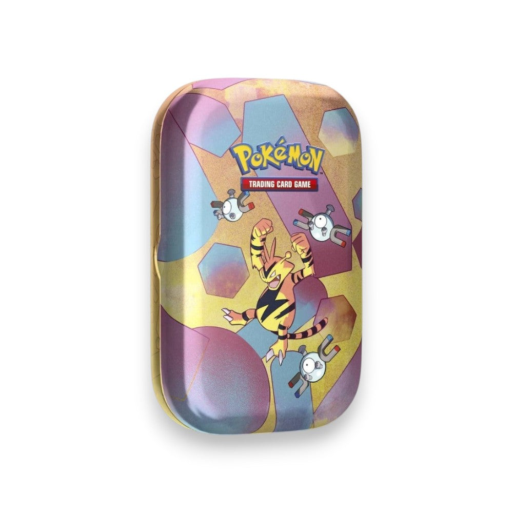 Lowkey Stock factory sealed Pokemon 151 Mini Tin featuring Electabuzz and Magnemite artwork