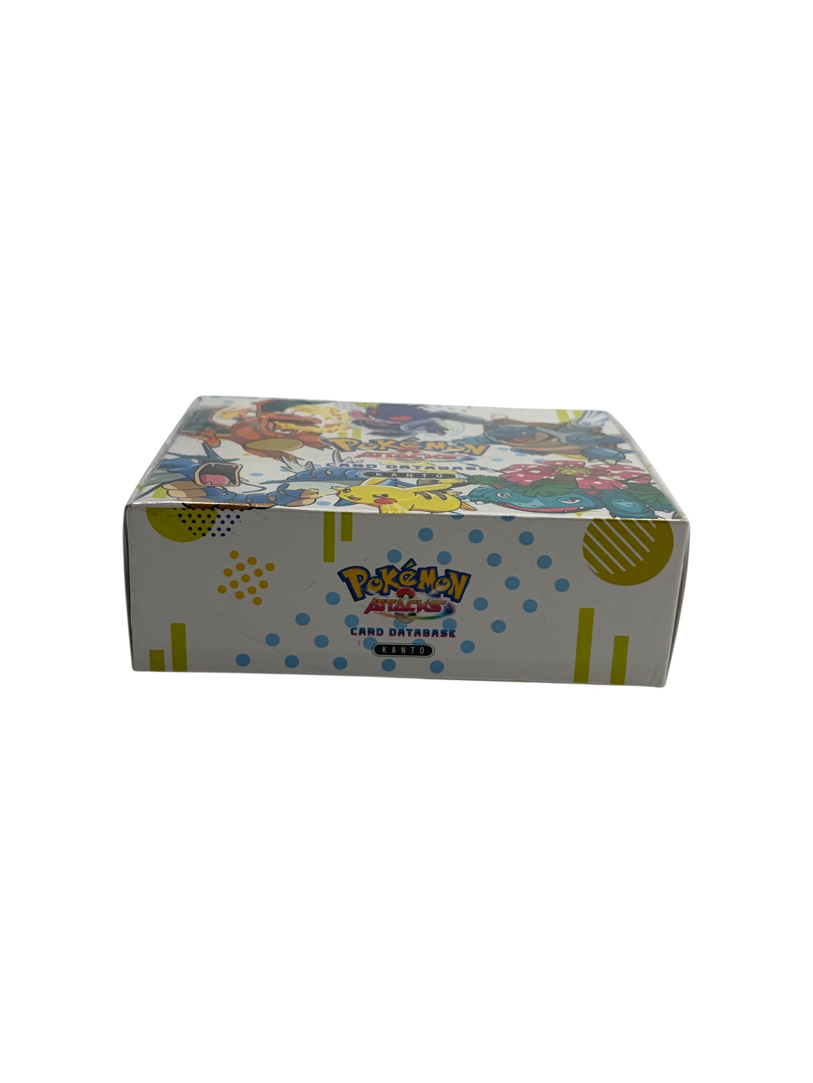 Lowkey Stock sealed Pokemon Attacks Card Database Kanto box featuring colorful character illustrations