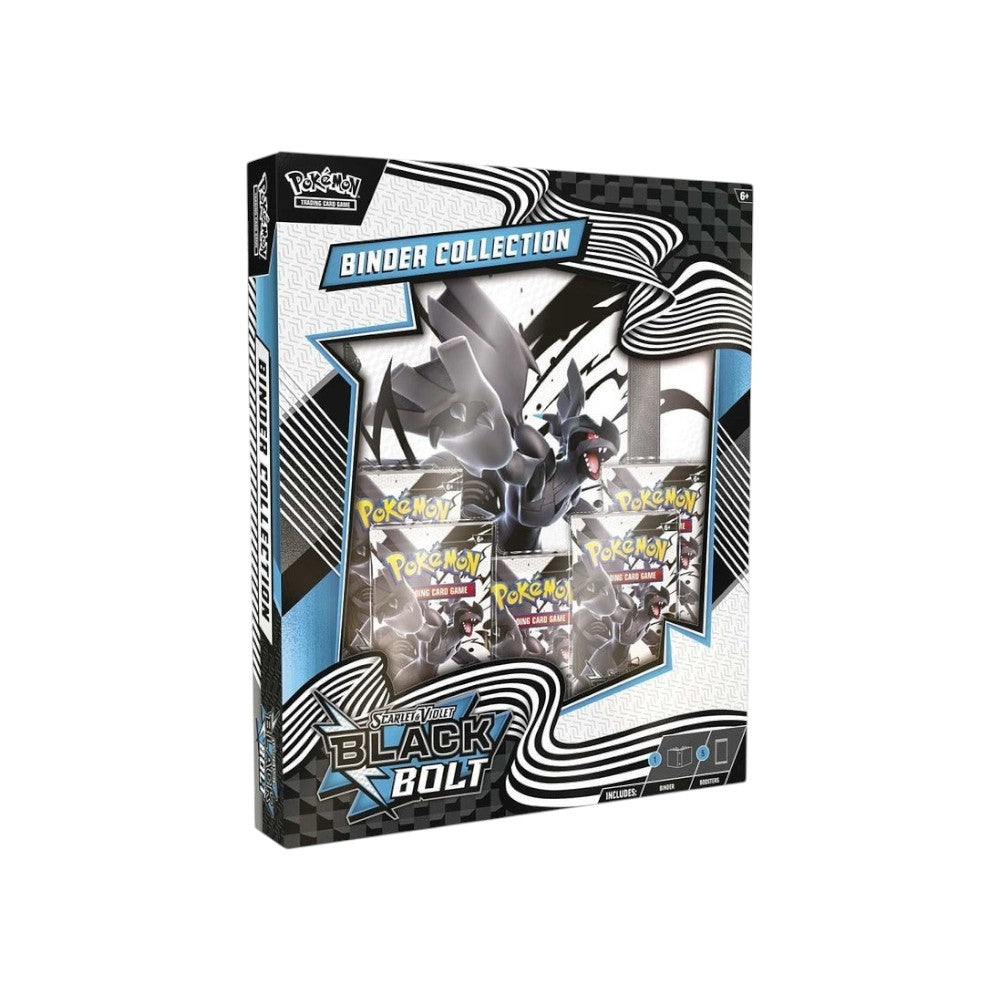 Lowkey Stock Pokémon TCG Scarlet & Violet Black Bolt Binder Collection box set with five booster packs and binder.