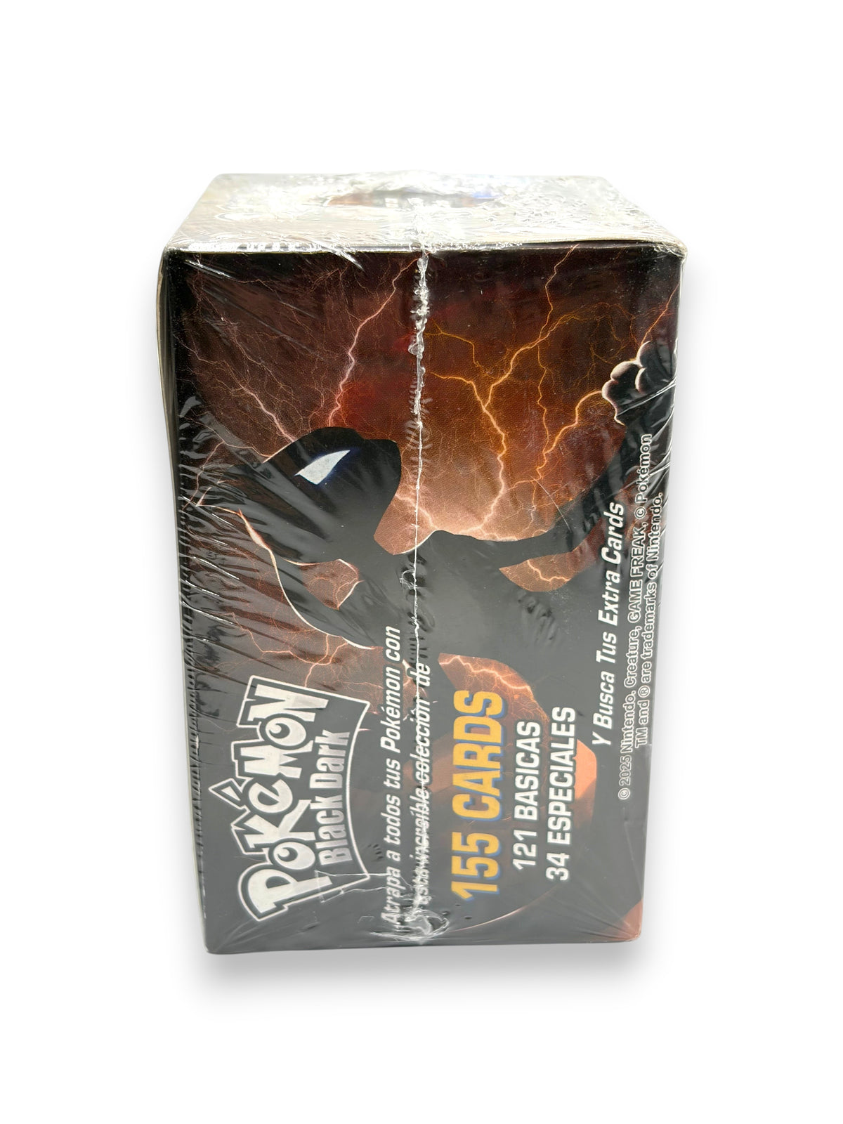 Lowkey Stock sealed Peruvian Pokémon Black Dark crystal card collection box featuring Mewtwo and lightning graphics