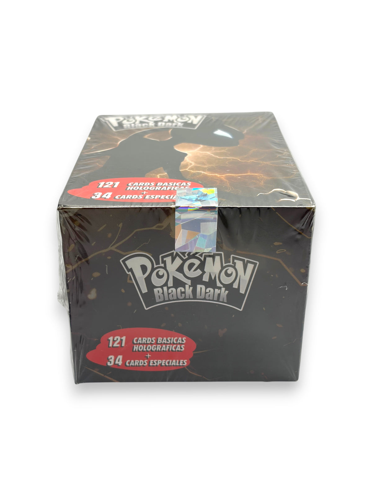 Lowkey Stock sealed Pokemon Black Dark crystal card collection box featuring Mewtwo artwork and holographic seal