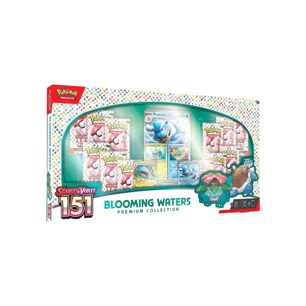 Lowkey Stock Pokémon TCG Scarlet & Violet 151 Blooming Waters Premium Collection box set with promo cards and boosters