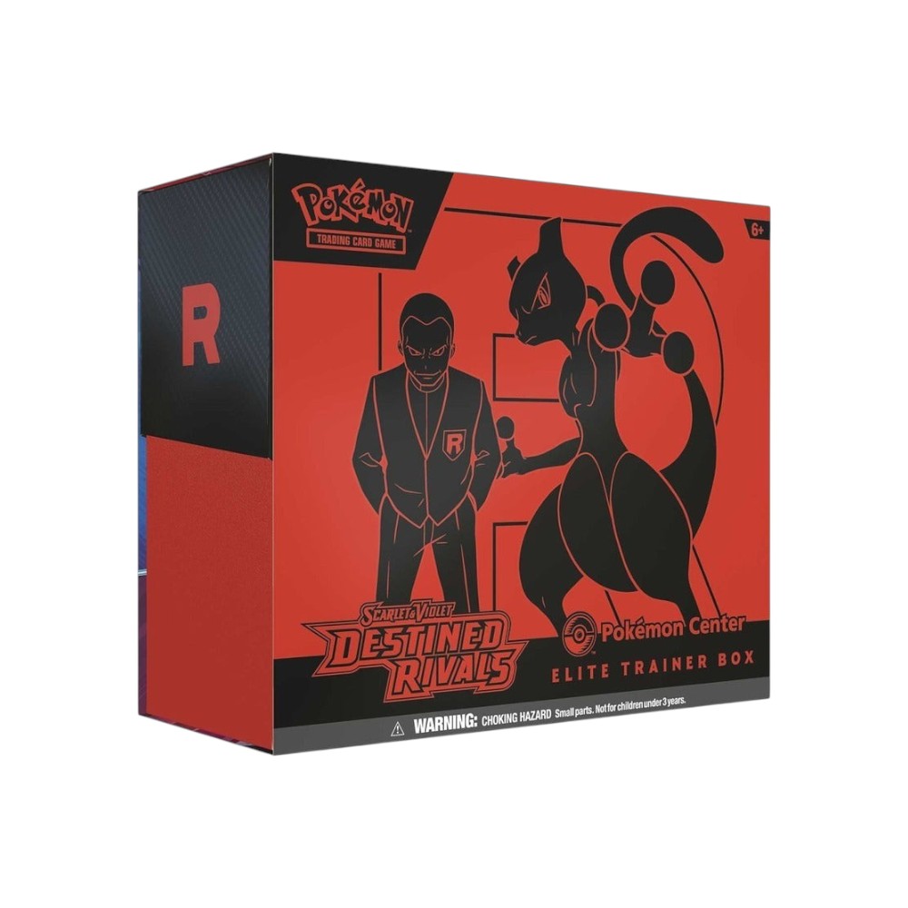 Lowkey Stock Pokémon Center TCG Scarlet & Violet Destined Rivals Pokémon Center Elite Trainer Box with Mewtwo and Giovanni