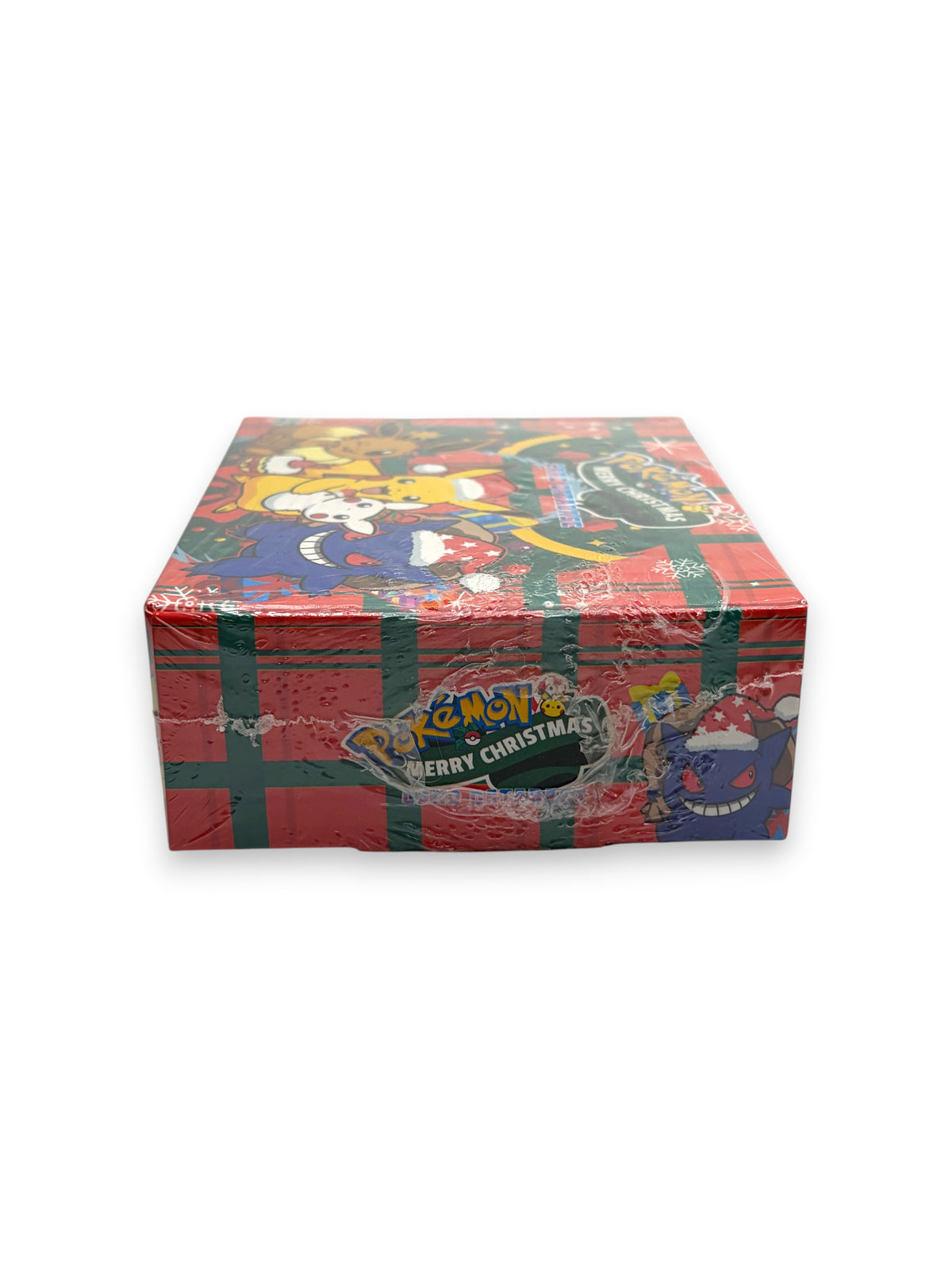 Lowkey Stock Pokémon Merry Christmas sealed card box with 50 English cards featuring festive character illustrations