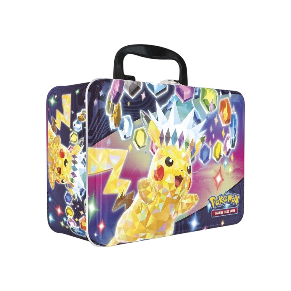 Lowkey Stock Pokémon TCG Fall 2024 Collector Chest metal carrying case featuring a crystal-style Pikachu design