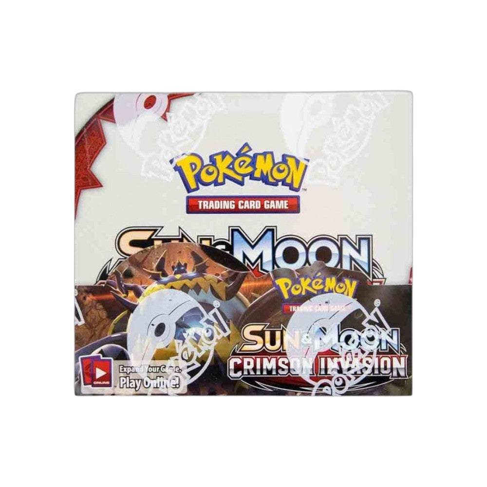 Lowkey Stock factory sealed Pokemon TCG Sun and Moon Crimson Invasion booster box with 36 packs