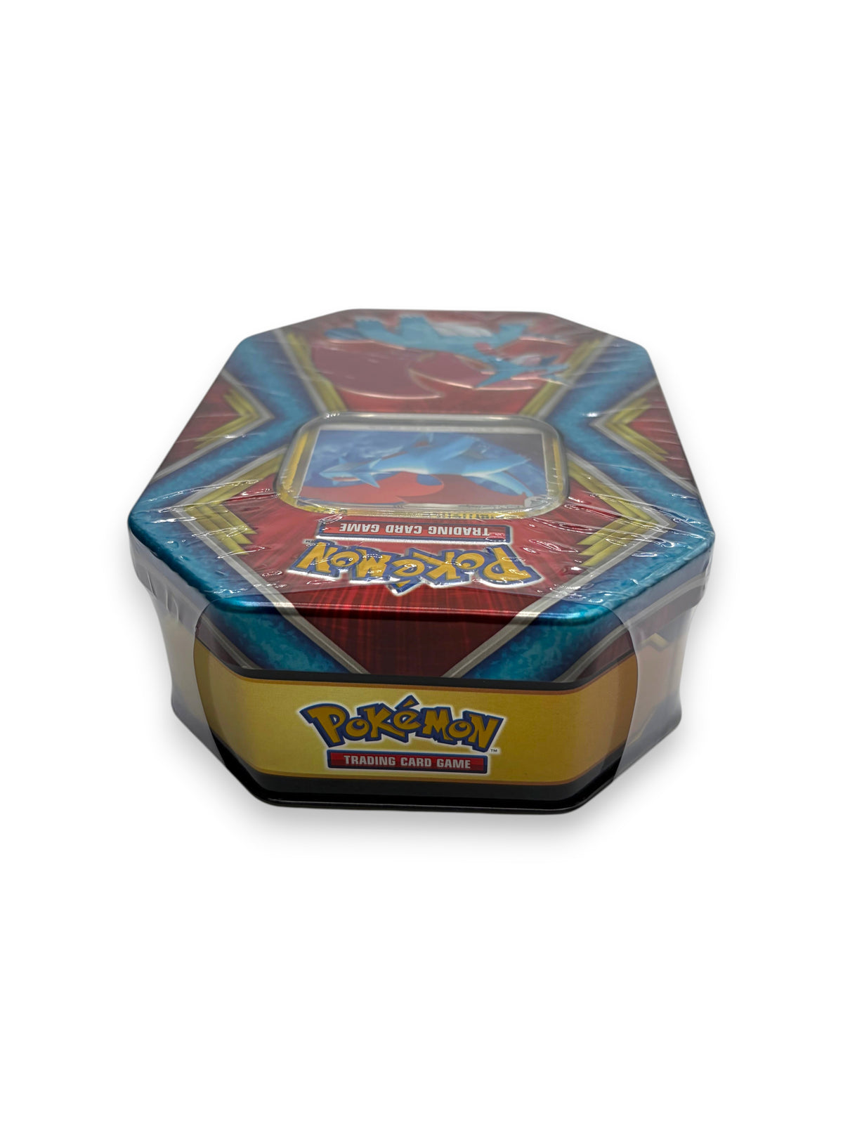 Lowkey Stock sealed 2019 Pokémon TCG Dragon Tin featuring Salamence artwork in original factory shrink wrap