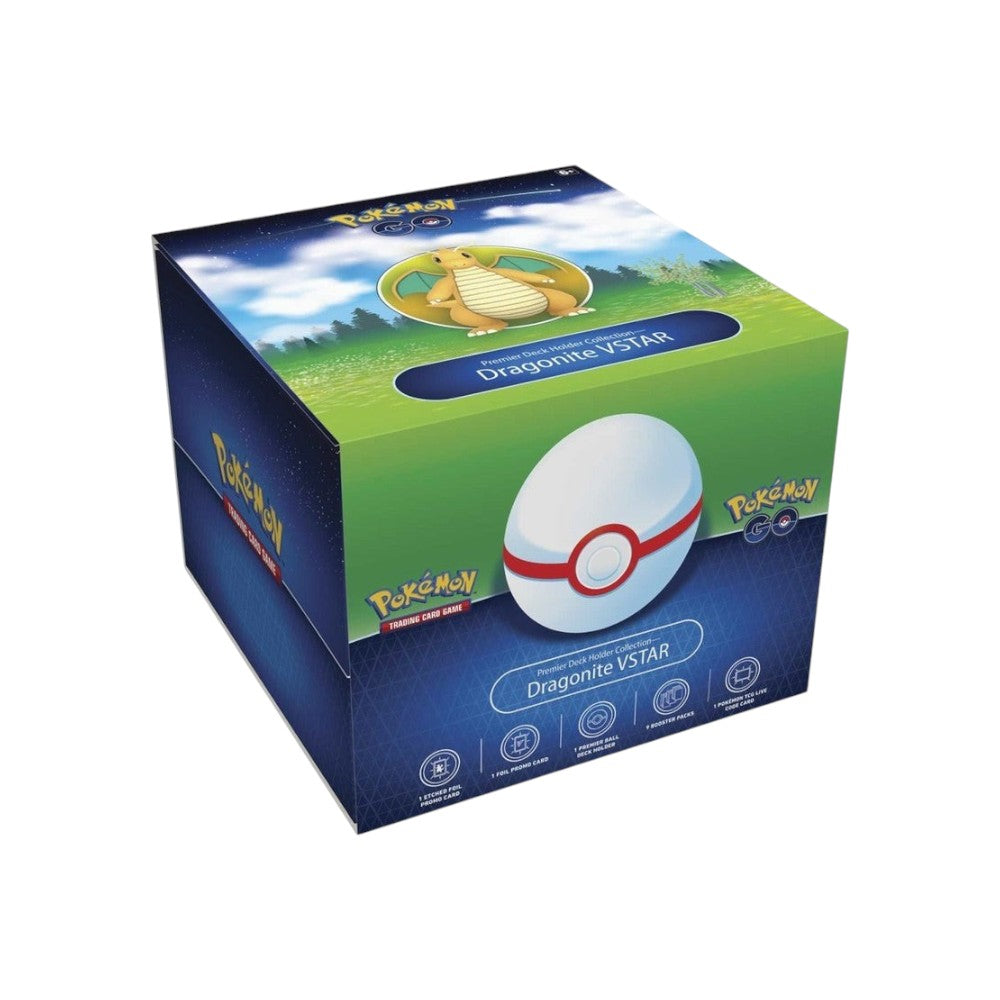 Lowkey Stock Pokémon TCG Pokémon GO Premier Deck Holder Collection featuring Dragonite VSTAR and a Premier Ball case