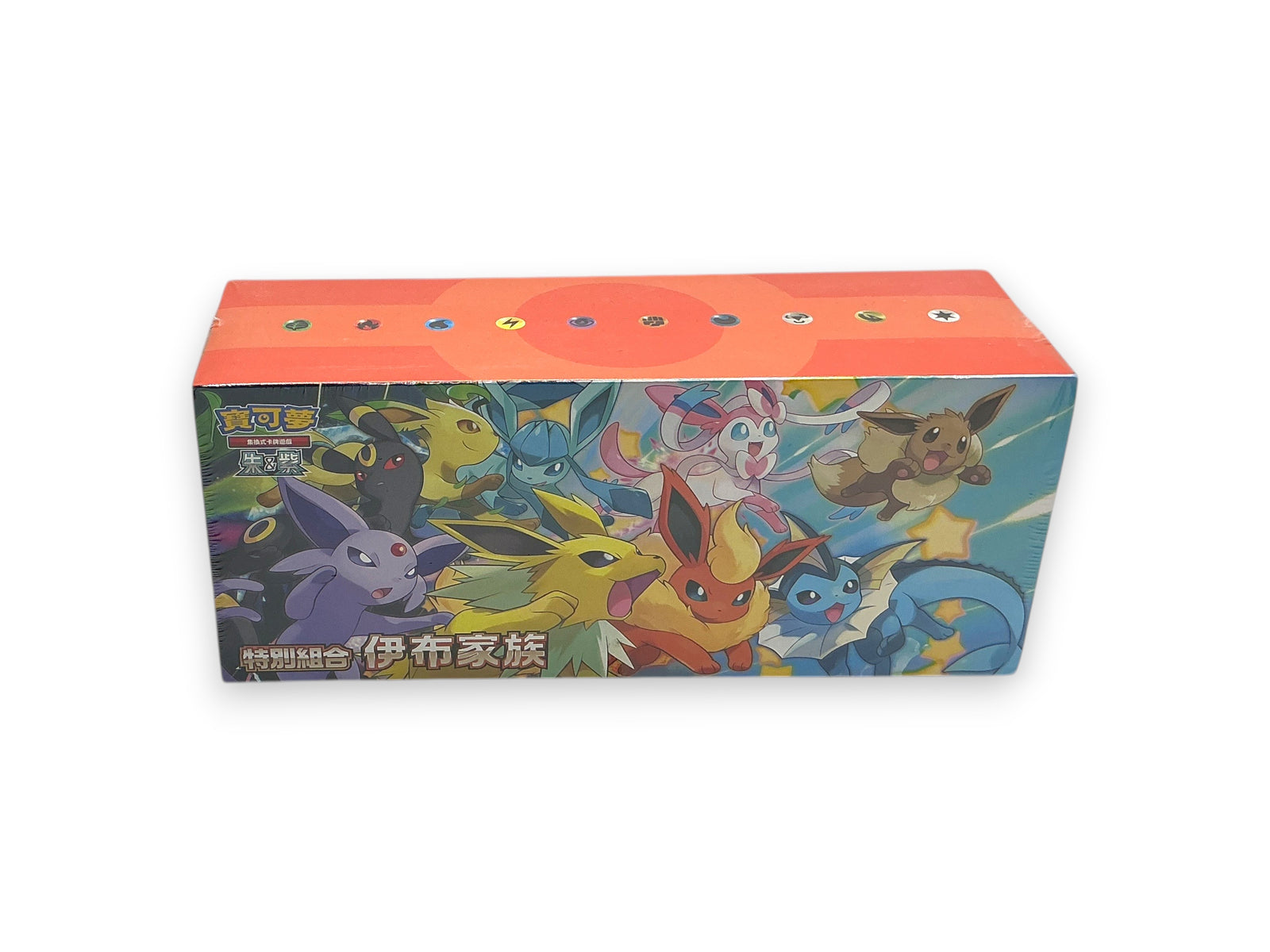 Lowkey Stock sealed Pokemon Terastal Festival Eevee collection box featuring various Eeveelutions in Chinese