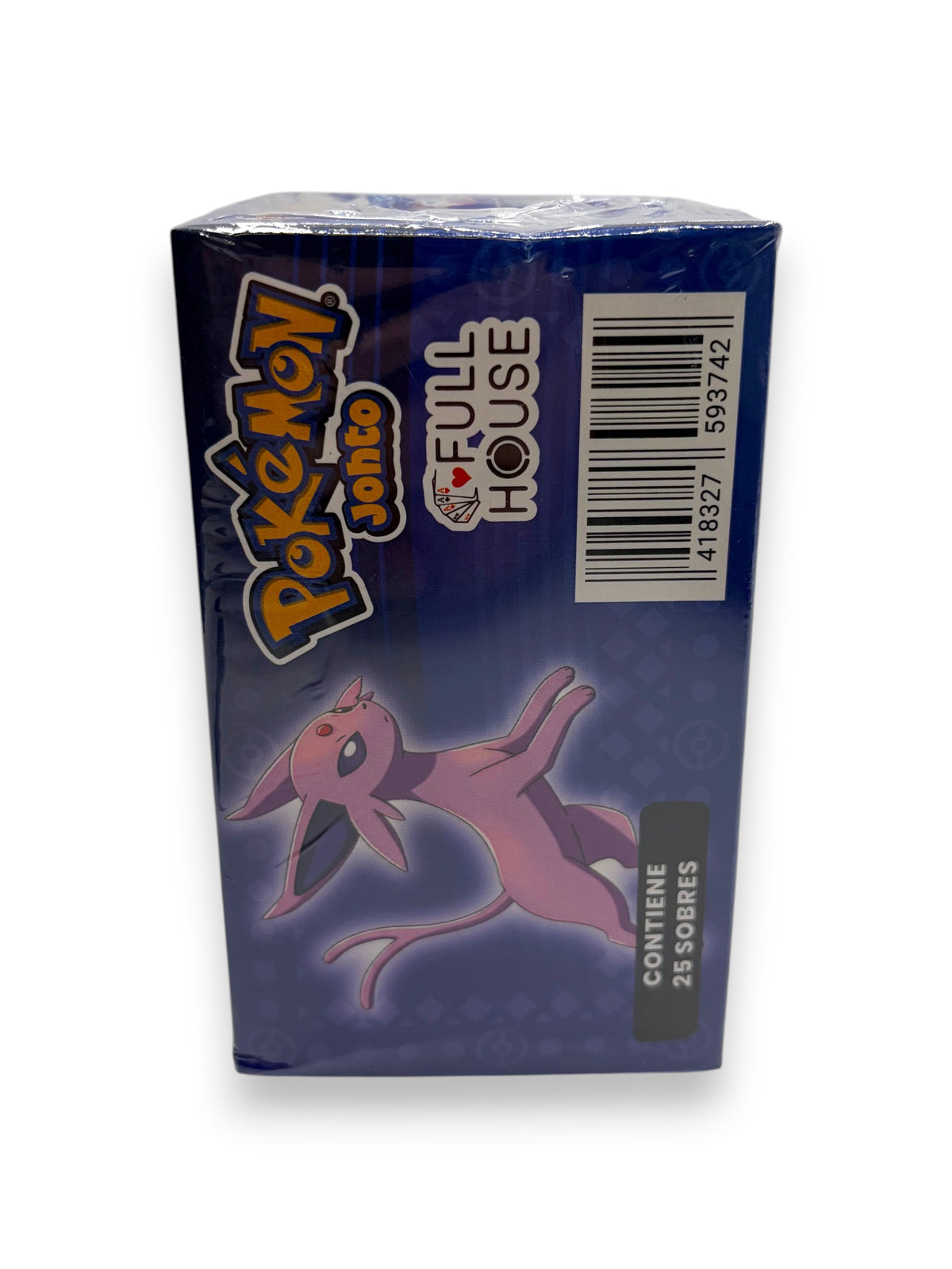 Lowkey Stock Pokemon Full House Johto Espeon booster box featuring a purple Espeon illustration in sealed packaging