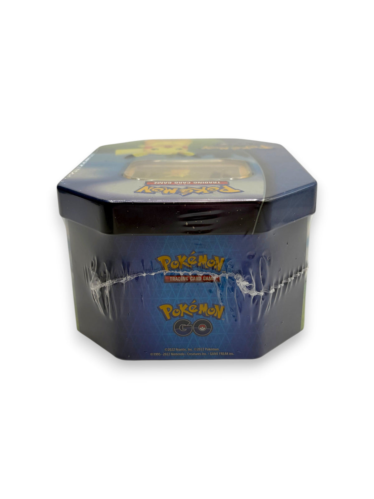 Lowkey Stock factory sealed Pokémon TCG Pokémon GO Pikachu collectible metal tin with blue branding