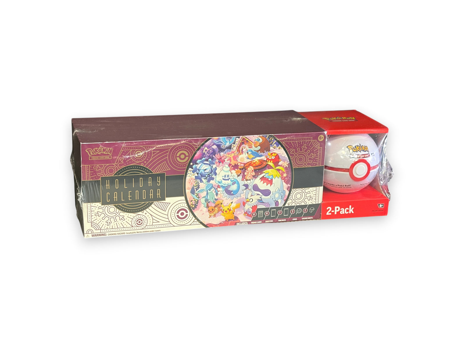 Lowkey Stock Pokémon TCG 2025 Holiday Calendar and Poke Ball Tin bundle in factory sealed packaging