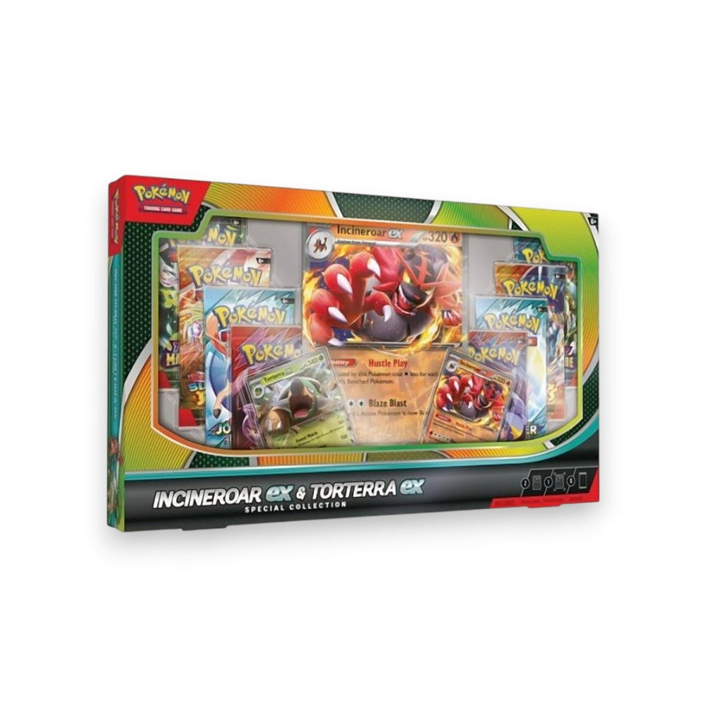 Lowkey Stock Pokémon TCG Incineroar ex and Torterra ex Special Collection box set with booster packs and promo cards
