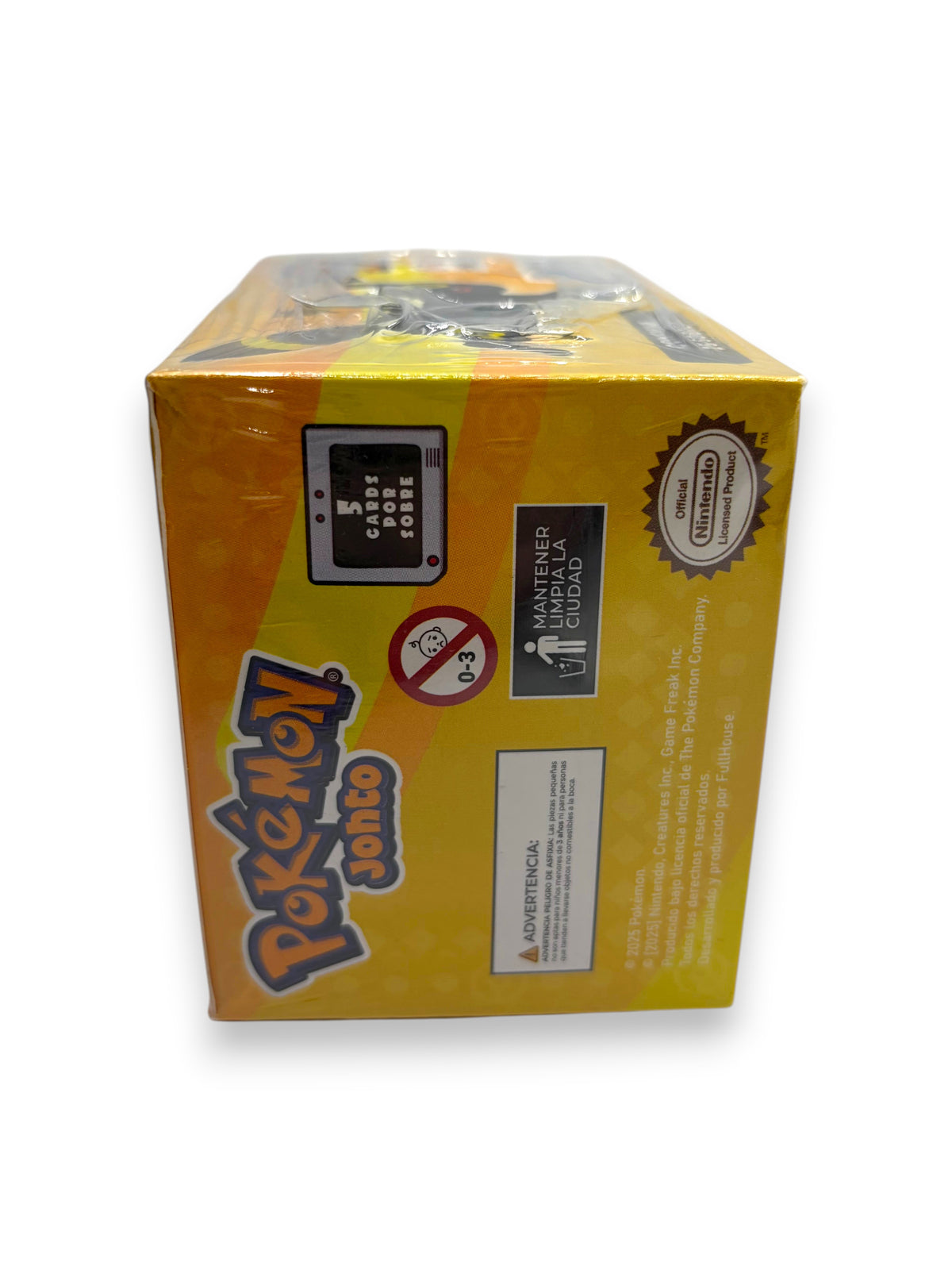 Lowkey Stock sealed Pokemon Johto Umbreon Full House box side view with yellow packaging and warning labels