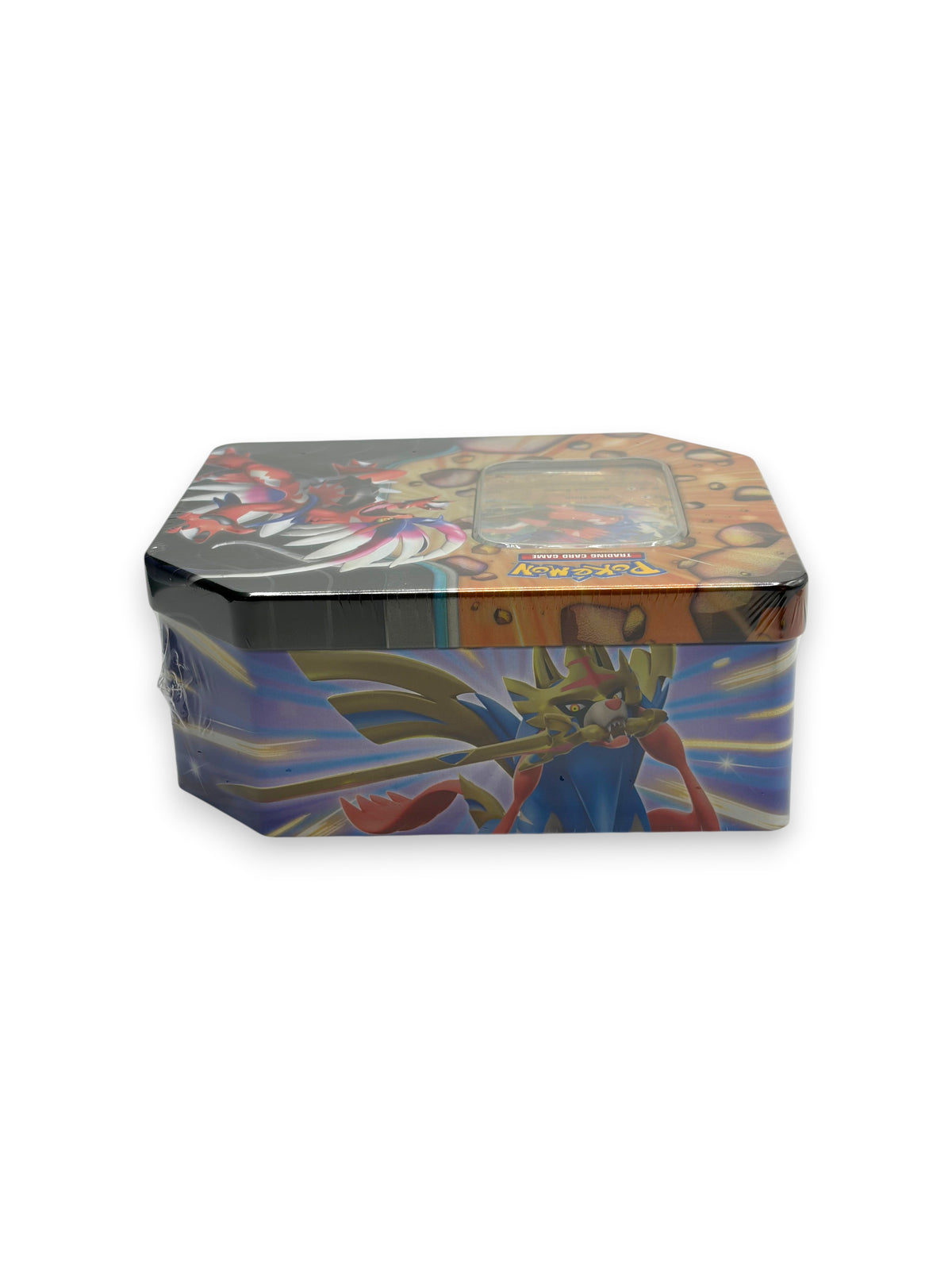 Lowkey Stock Pokemon Slashing Legends Koraidon EX collector tin, factory sealed with five trading card booster packs.