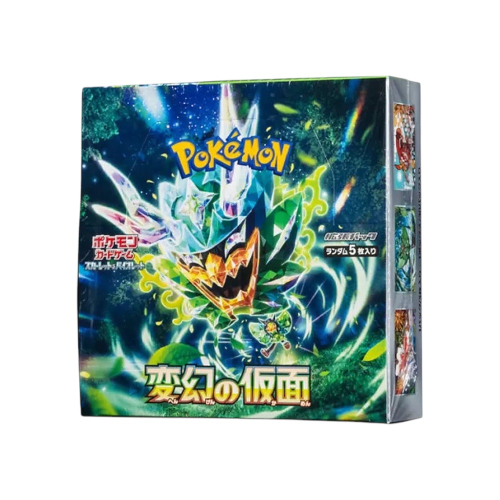Lowkey Stock factory-sealed Japanese Pokémon Scarlet & Violet Mask of Change booster box with Ogerpon artwork