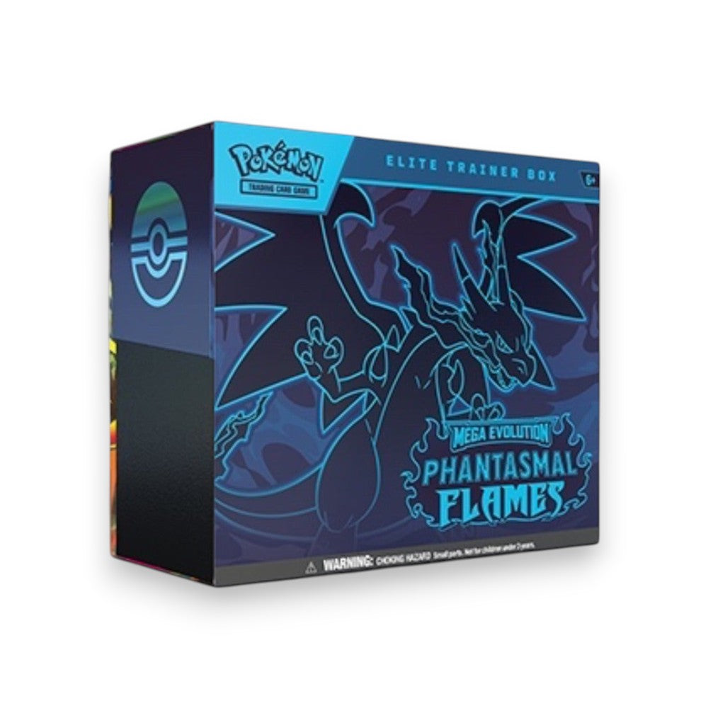Lowkey Stock Pokémon TCG Mega Evolution Phantasmal Flames Elite Trainer Box with Charizard artwork