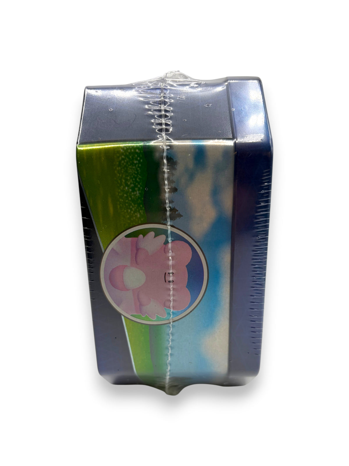 Lowkey Stock factory sealed Pokémon TCG Pokémon GO Pikachu tin featuring a side view of the blue metal container