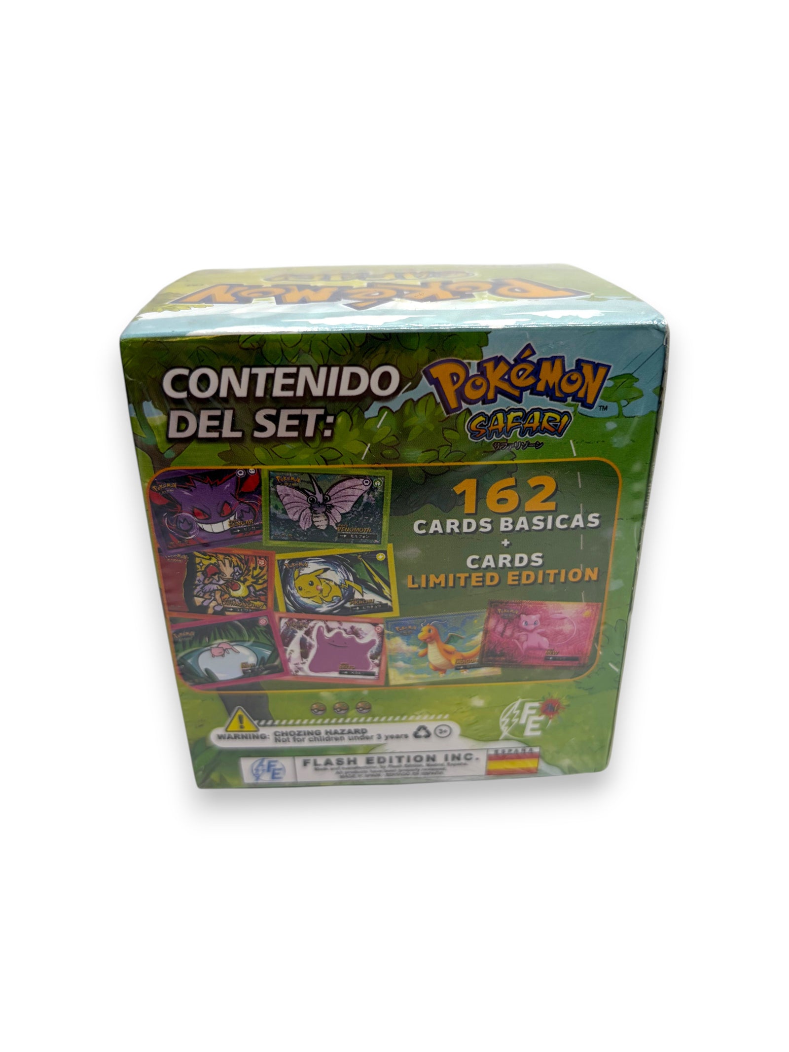 Lowkey Stock Pokemon Safari bootleg card box featuring 162 collectible cards in green packaging
