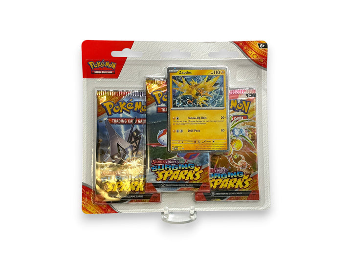 Pokemon TCG Scarlet & Violet Surging Sparks 3-Pack Blister - Zapdos
